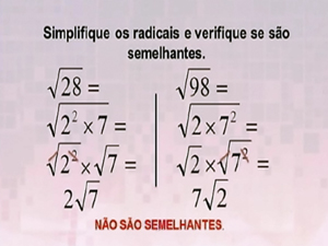 Simplificando Raízes Exatas Utilizando a Fatoração. Raízes